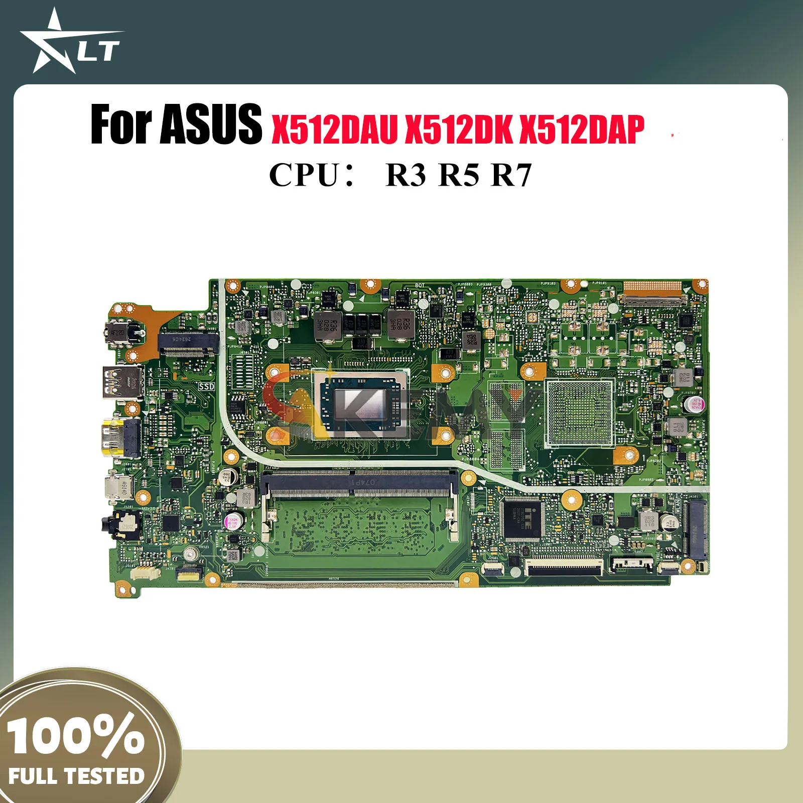 

X512DAU Материнская плата для ноутбука ASUS VivoBook F512D X512D V5000d X512DA M512D M5050D X512DK X512DAP Материнская плата с процессором R3 R5 R7