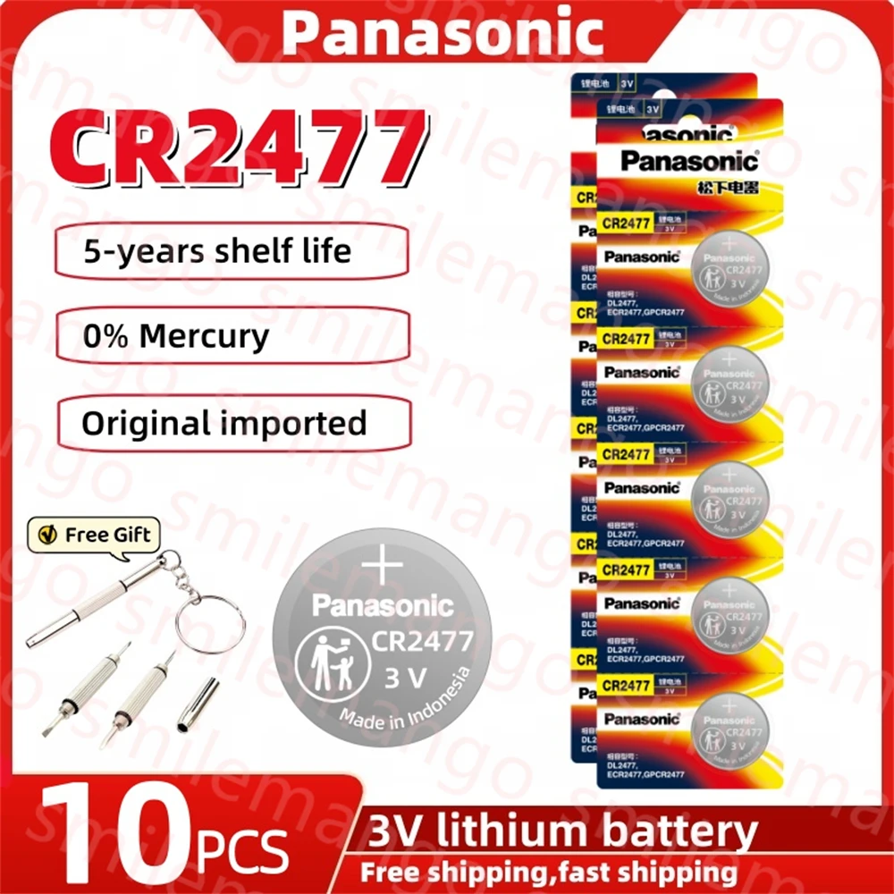 Panasonic 2-50pcs CR2477 Button Cell Battery 2477 Watch Batteries for Remote Calculator Scales Stable Performances High Capacity