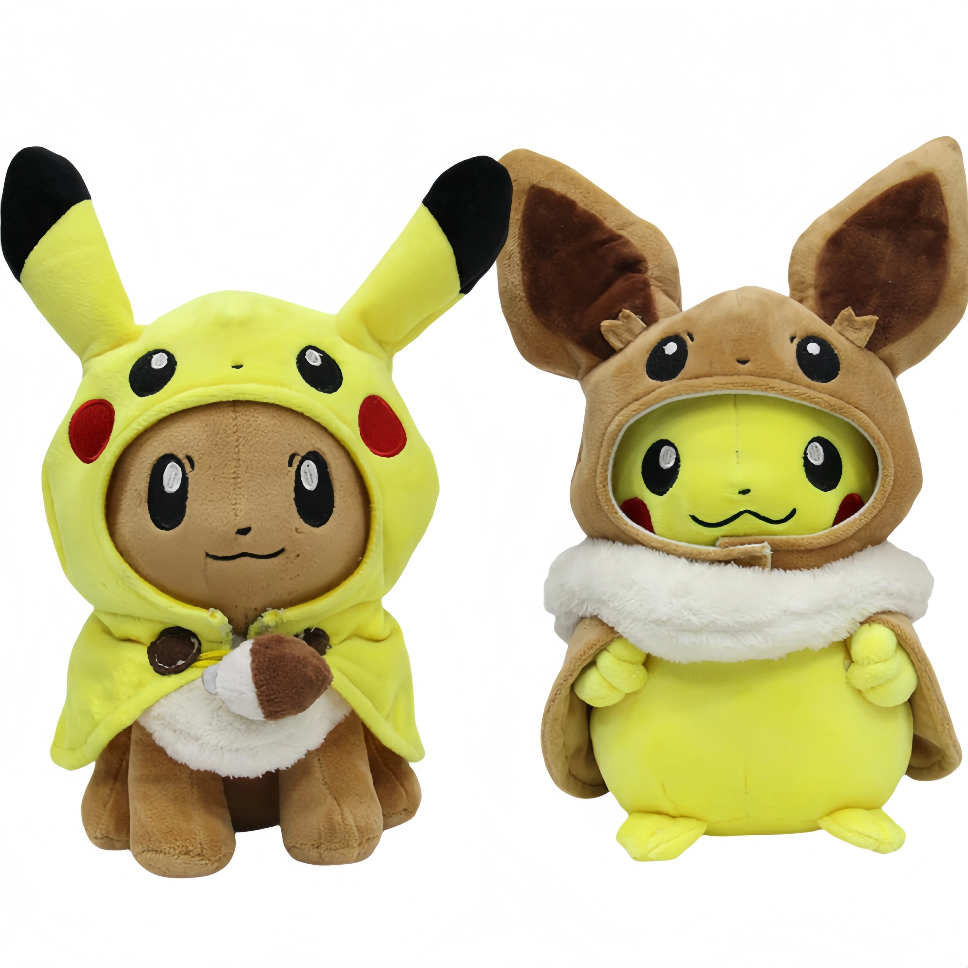 

Kawaii Pikachu Cosplay Eevee Plush Pokemon Stuffed Dolls Eevee Dressing Cloak Cos Pikachu Plushies Toys Hobbies Kids Xmas Gift