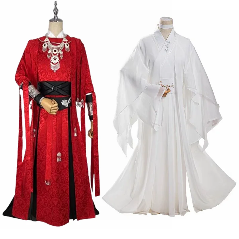 

Hua Cheng Cosplay Costume Heaven's Official Blessing Tian Guan Ci Fu Hanfu Huacheng Xielian Outfits With Eyemask Wrist Guard