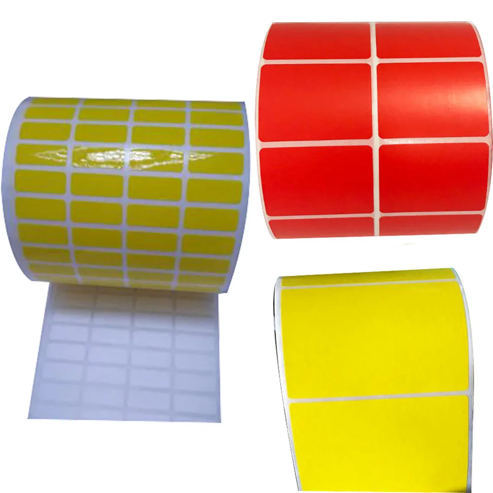 DRVXIN 20mmx8mmx10000 sheets/Roll Yellow PET label stickers Waterproof Tearproof oilproof Thermal Transfer Yellow paper tags