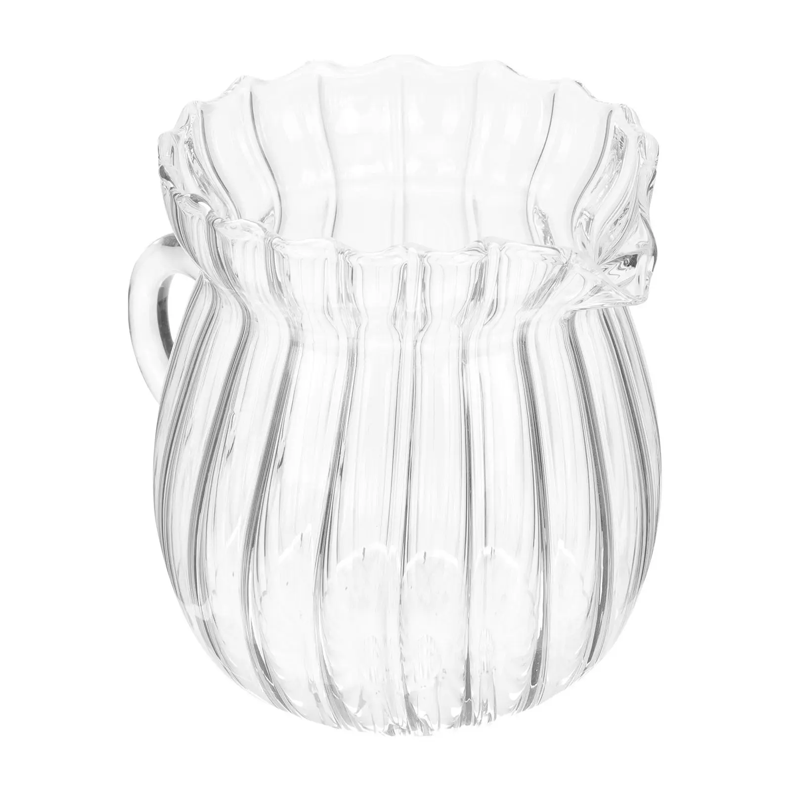

Glass Milk Pitcher Smooth Surface Anti Skid Wear Resistant Bottom Transparent Retro Suitable Dessert Shops Cafes