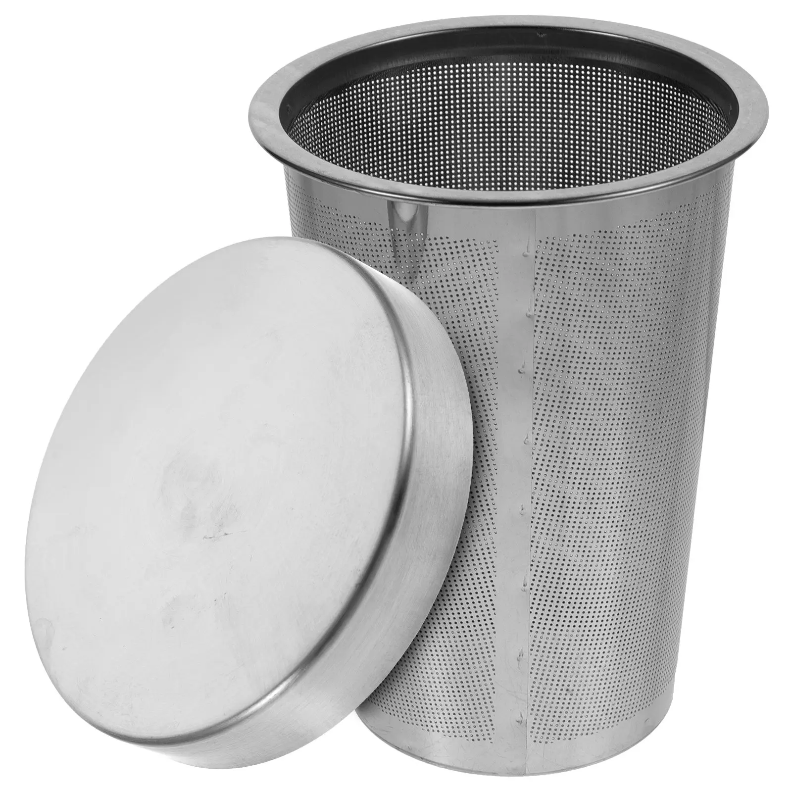 1Set Tea Strainer Insert Stainless Steel Mesh Filter Evenly Distributed Holes Simple Design Portable Tea Infuser for Home