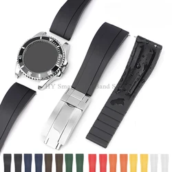 20mm Rubber Watch Strap for Rolex Daytona Submariner GMT Water Ghost Waterproof Wrist Band Metal Buckle Quick Release Bracelet