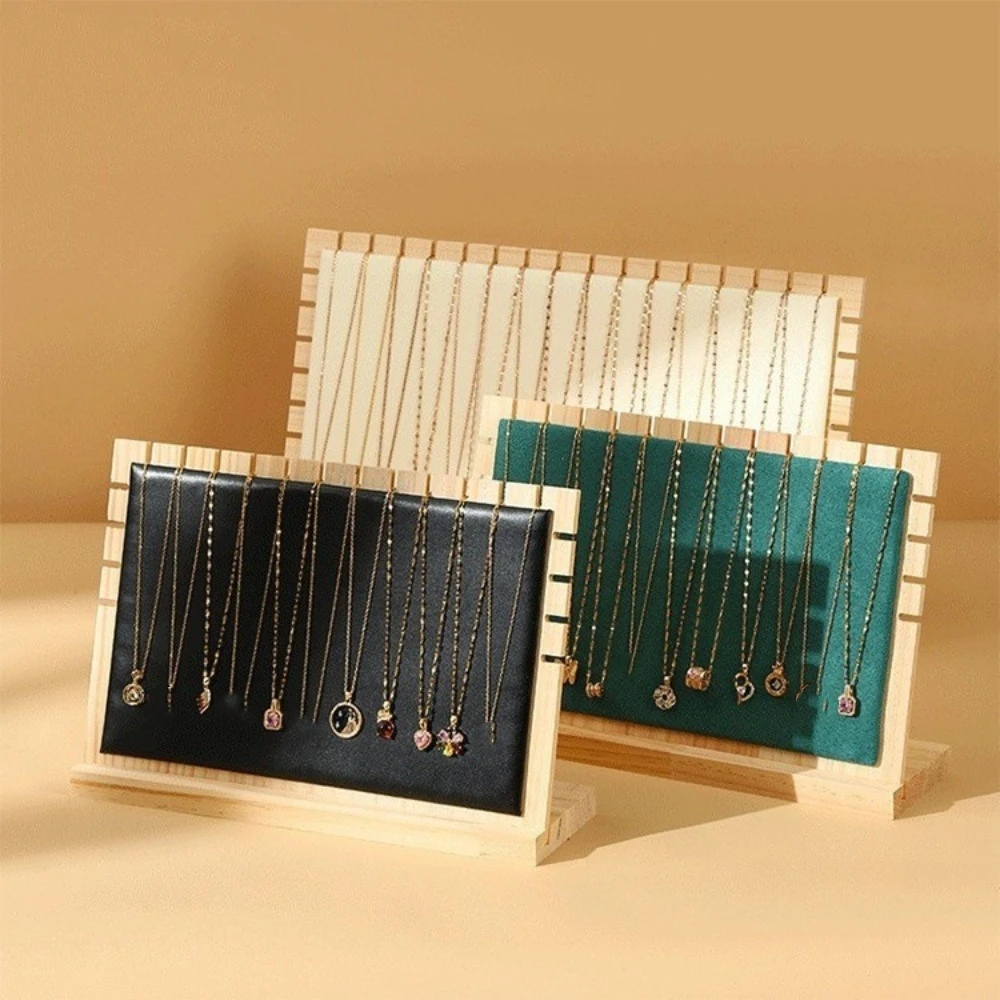 Nuovo espositore per gioielli in legno, organizer per collane quadrato staccabile, portaoggetti verticale per gioielli