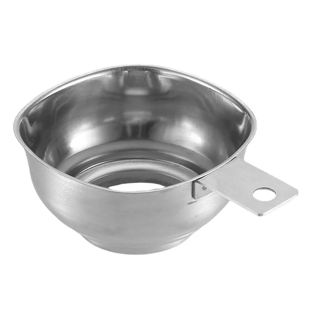 

1PCS Large Opening Funnel Stainless Steel Jam Funnel Filling Aid Jam Funnel With Handle Protection For Jam Liquid Oil Beans Jars