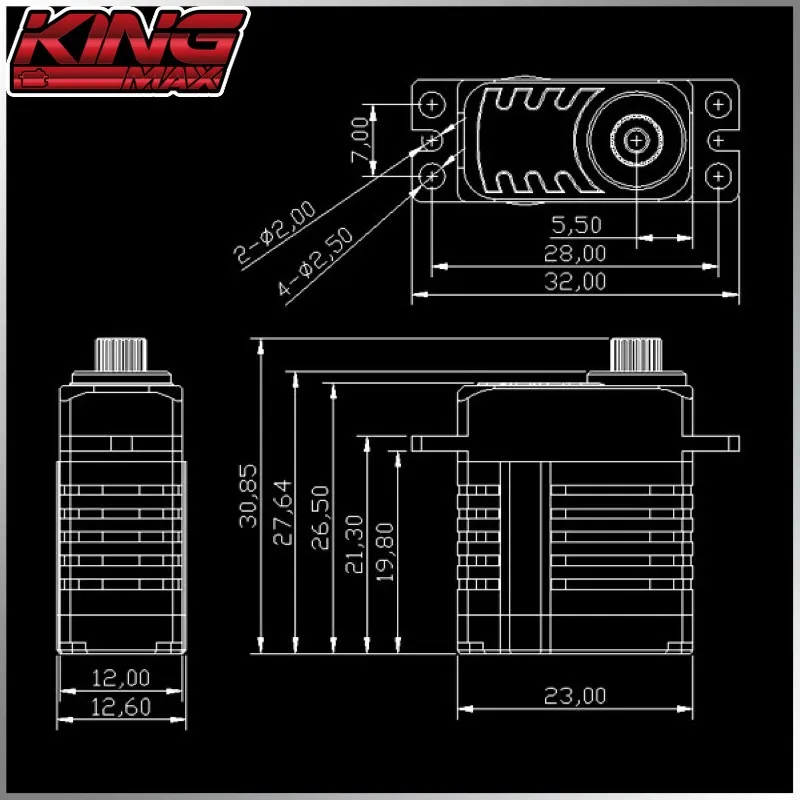 Kingmax S10MC 10kg cm Mini serwo Stalowa przekładnia Silnik bezrdzeniowy CNC Aluminiowy czujnik magnetyczny z podwójnymi łożyskami