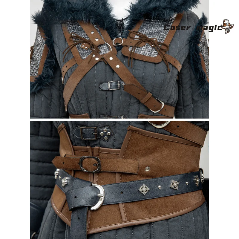 أزياء سيري ويتشر 4 التأثيرية زي سيريلا فيونا إلين ريانون للهالوين كرنفال حفلة عيد الميلاد لعب الأدوار الملابس