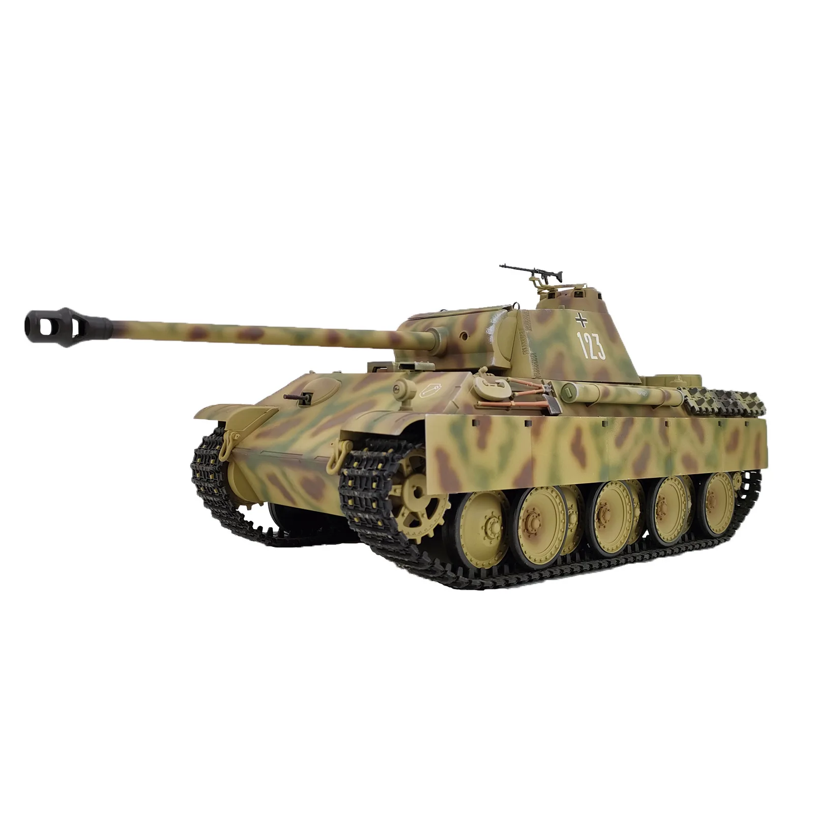 Henglong Kubing Guest German Leopard Electric Remote Control Tank Alloy Multi-Purpose Gun Telescopic Military Model Boy Xmas Toy