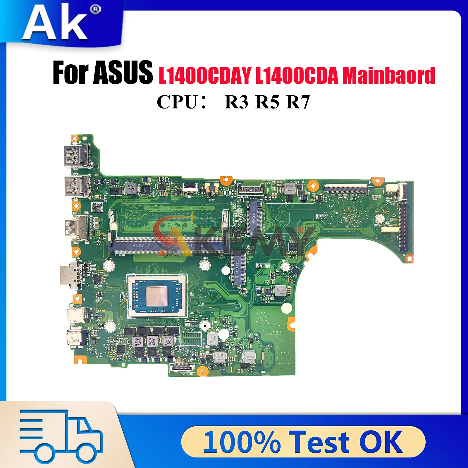 

L1400CDA Материнская плата для ноутбука ASUS VivoBook L1400CDAY L1400C Материнская плата для ноутбука с процессором R3 R5 R7 100% тестирование ОК быстрая доставка