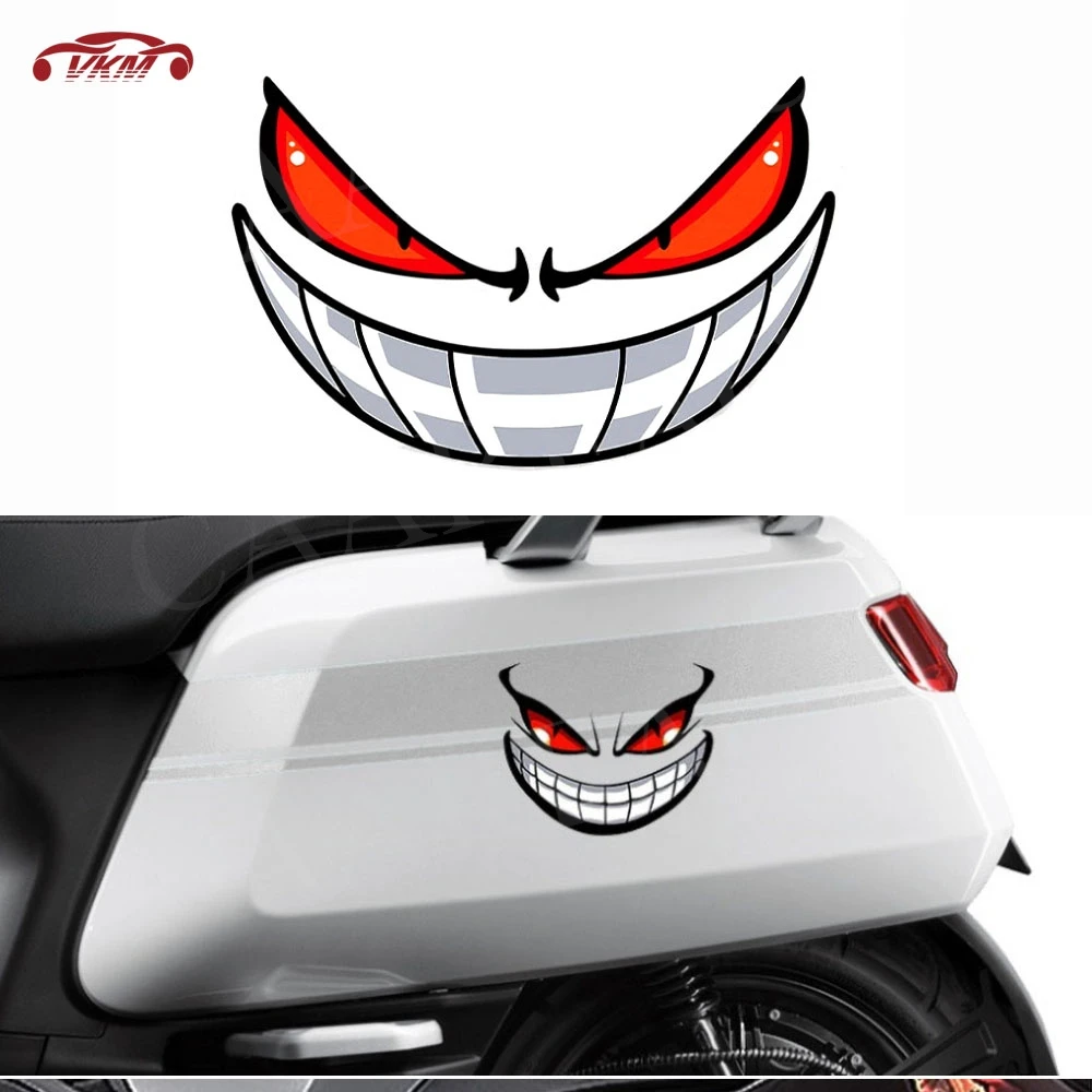 

Accesorios Para Moto Reflective Devil Eye Stickers Safety Warning Motorcycle Body Helmet Windshield for Car Truck Fuel Tank Caps