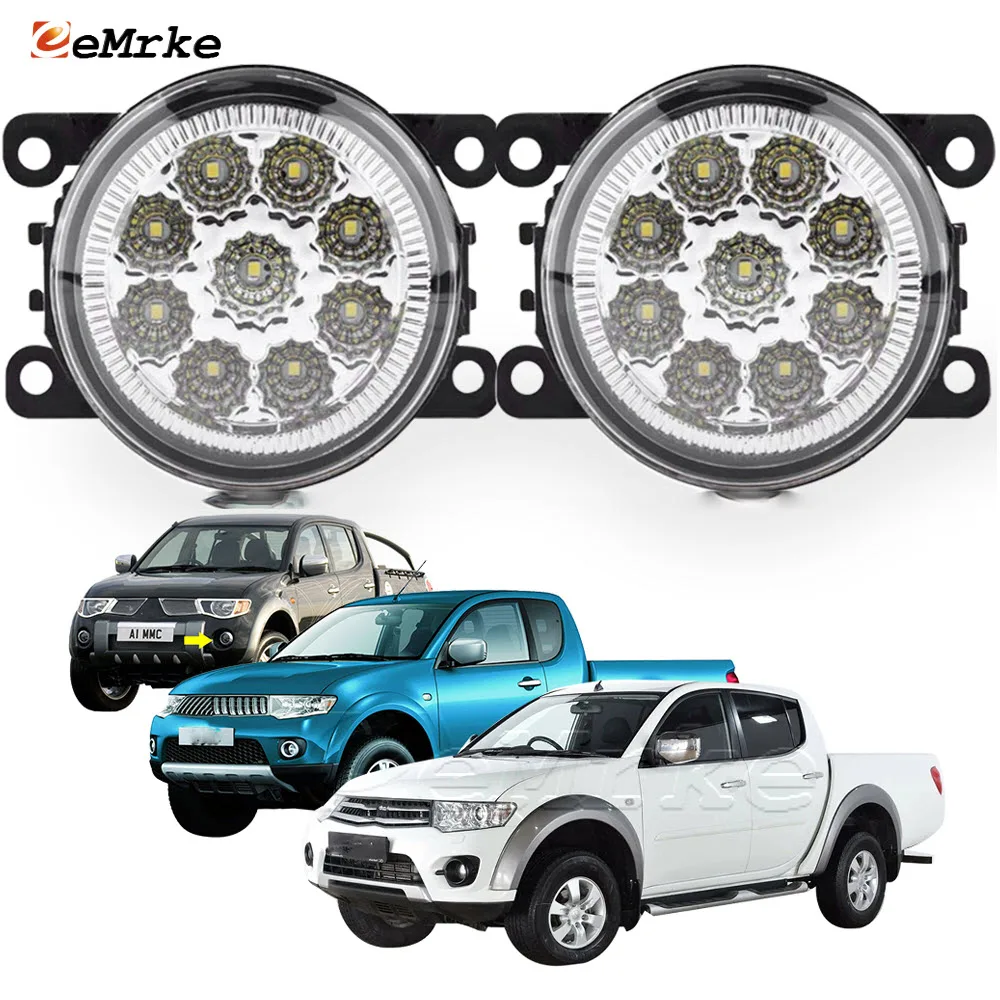 EEMRKE для Mitsubishi Triton L200 Strada Sportero Hunter 2006-2015 9 светодиодных противотуманных фар в сборе H11 H8 дневные ходовые огни