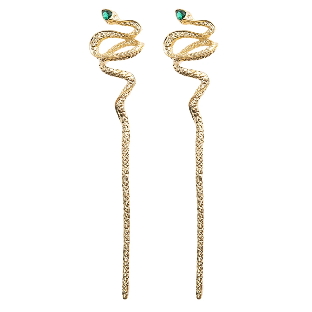 

Snake Hairpin Chinese Hair Sticks Zinc Alloy Corrosion Resistant Rhinestone Decorative Accessories for Cosplay Party Women Girls