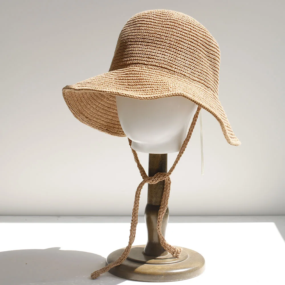 2026 Cooler Bucket Hat für Damen, Sommerhut, geflochtener Sonnenhut, Reisekappe, Damenmütze, einfache faltbare Floppy-Mütze, Strandhut für Mädchen, Panama
