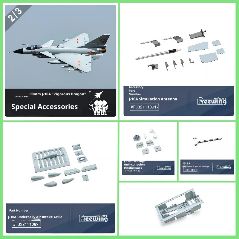 Modello di ala volante Freewing 90mm J-10a "Raptors" Modello di canale Aereo - Accessori speciali 2