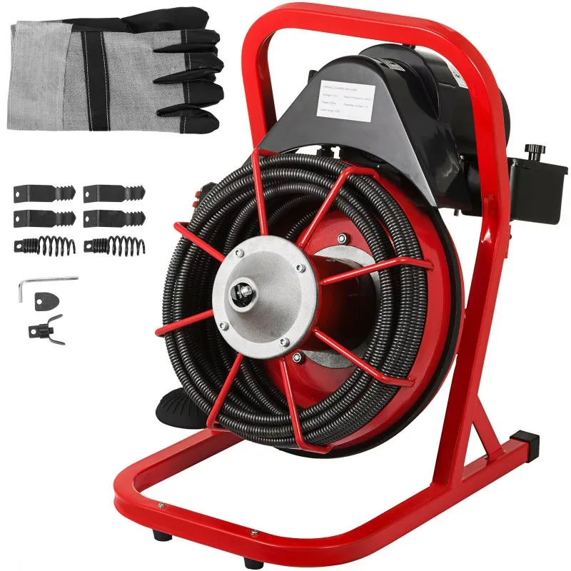 

75' X 3/8" Drain Cleaner Machine Commercial Snake Plumbing Machine Pipe Dredging Machine