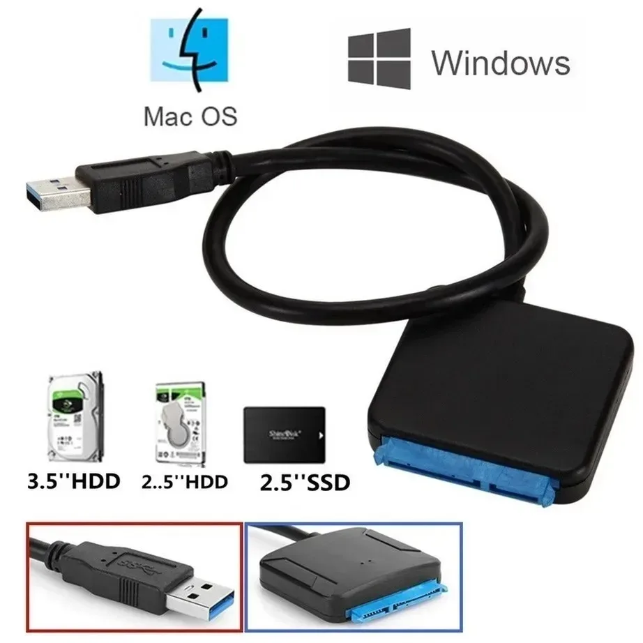 USB 3.0 To SATA 3 Cable Sata To USB Adapter Convert Cables Support 2.5/3.5 Inch External SSD HDD Adapter Hard Drive Connect Fit