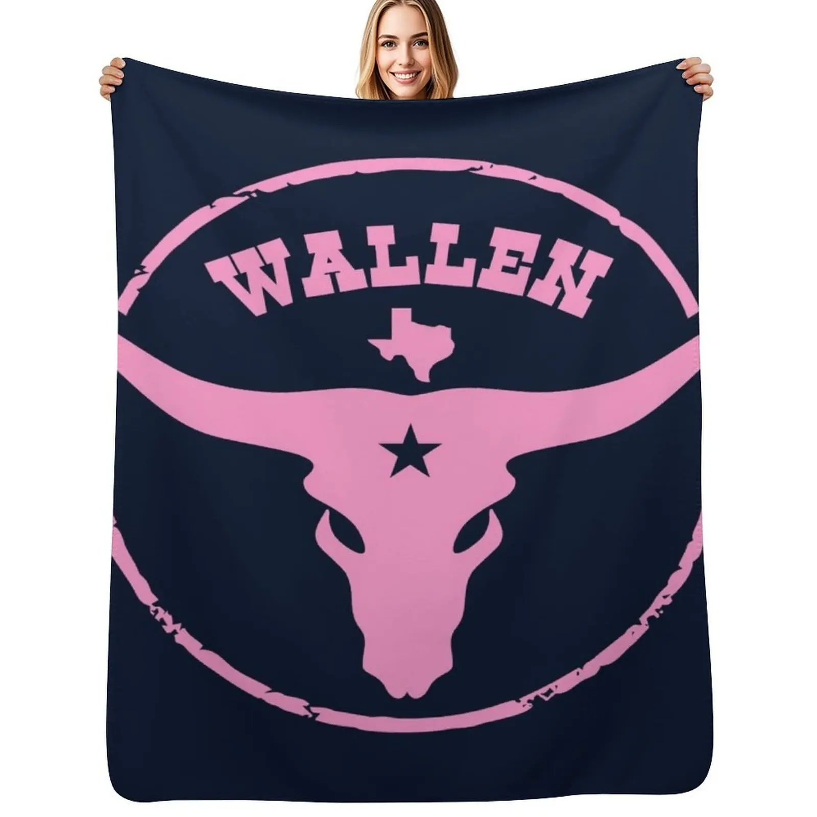 New Wallen Flag - Pink Color Throw Blanket Luxury St Beach Heavy Plush Thin Blankets