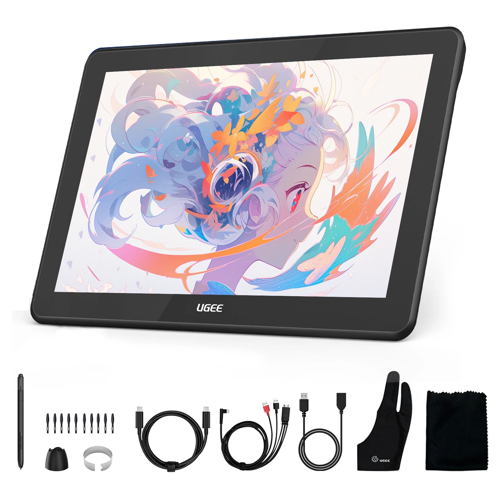 Графический планшет UGEE графический монитор с экраном 12 дюймов, цифровой планшет для рисования UGEE 127%, RGB экран для дизайна рисования