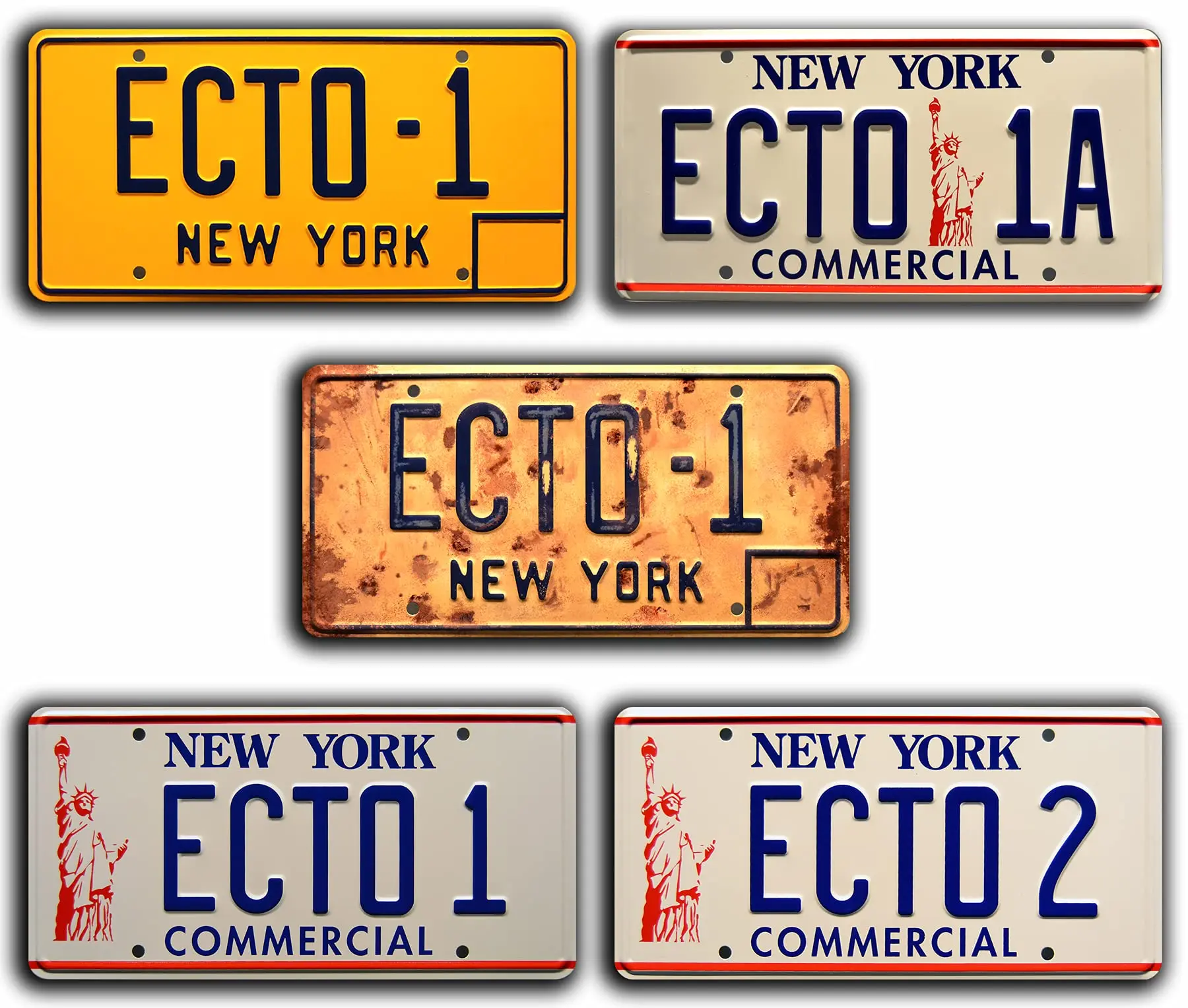 Ghostbusters | ECTO Full Collection | Metal Stamped  License Plates License Plate License Plate Frames Car Decor License Plate