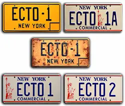 ECTO-Plaques de planificateur estampées en métal, Plaques de planificateur, Cadres de plaque, Décor de voiture, Ghostbusters, Collection complète