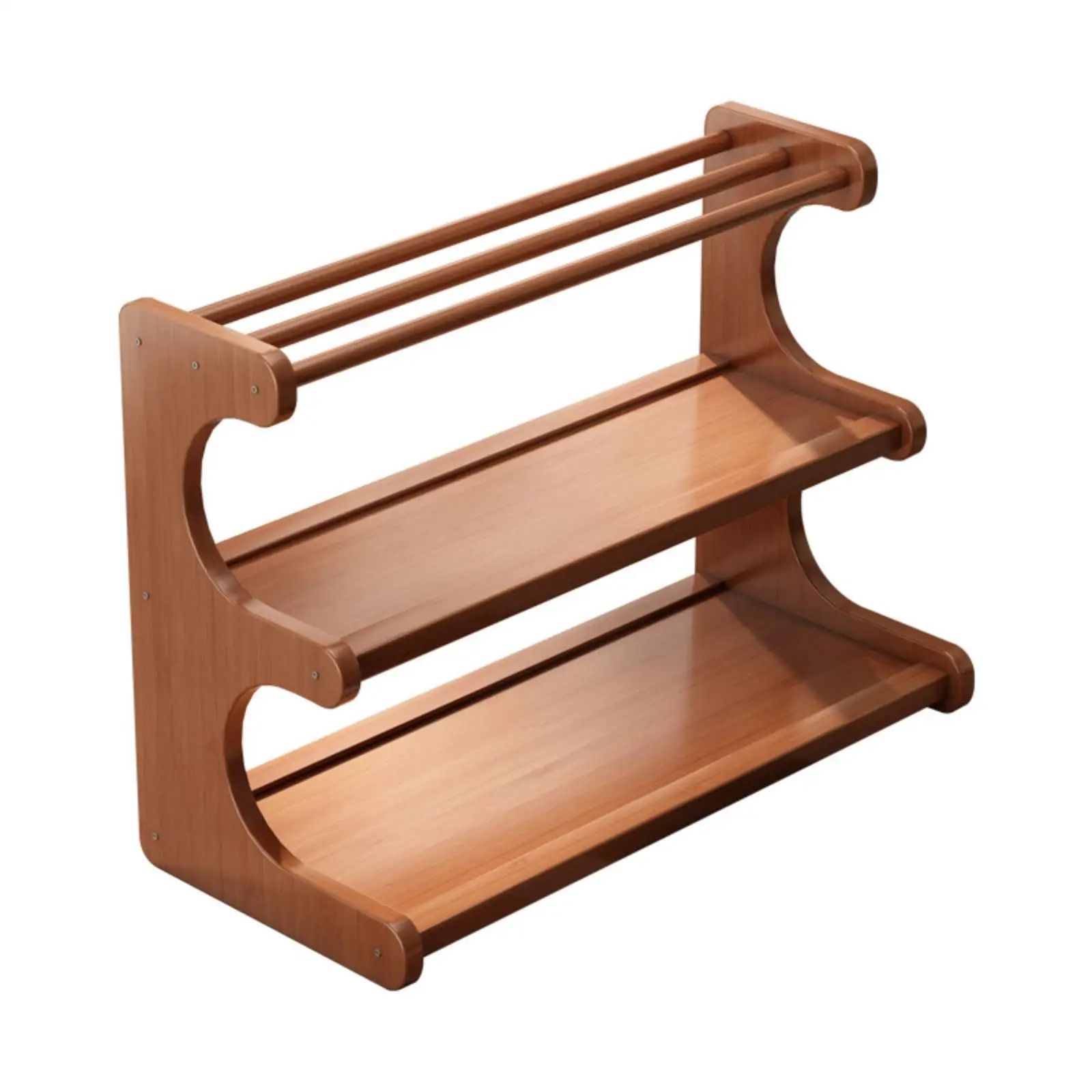 Nan Bamboo Tea Cup Storage Rack Water-resistantResistant 3-Tier Tabletop Teaware Organizer Tiered Freestanding Countertop Cup