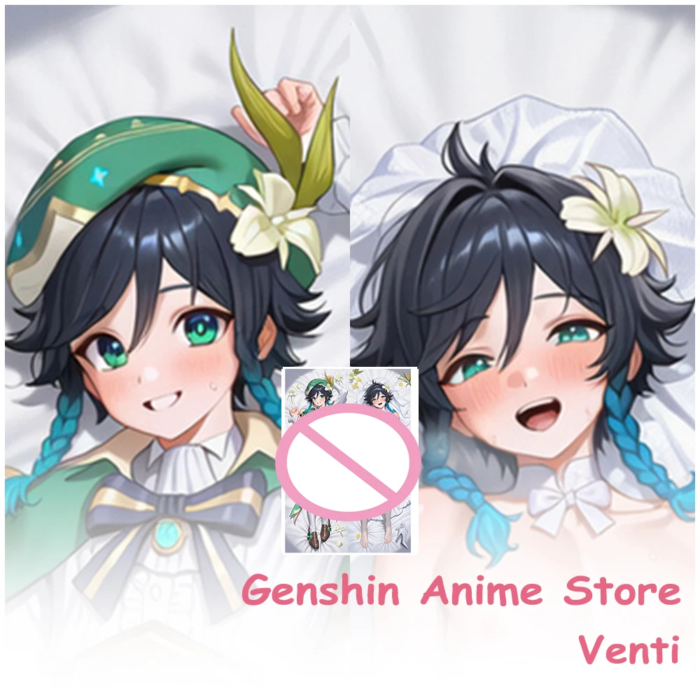 Dakimakura Anime Genshin Impact Venti Cartoon Body Pillowcase Cosplay Props 2Sided Printed Otaku Pillow Cushion Cover