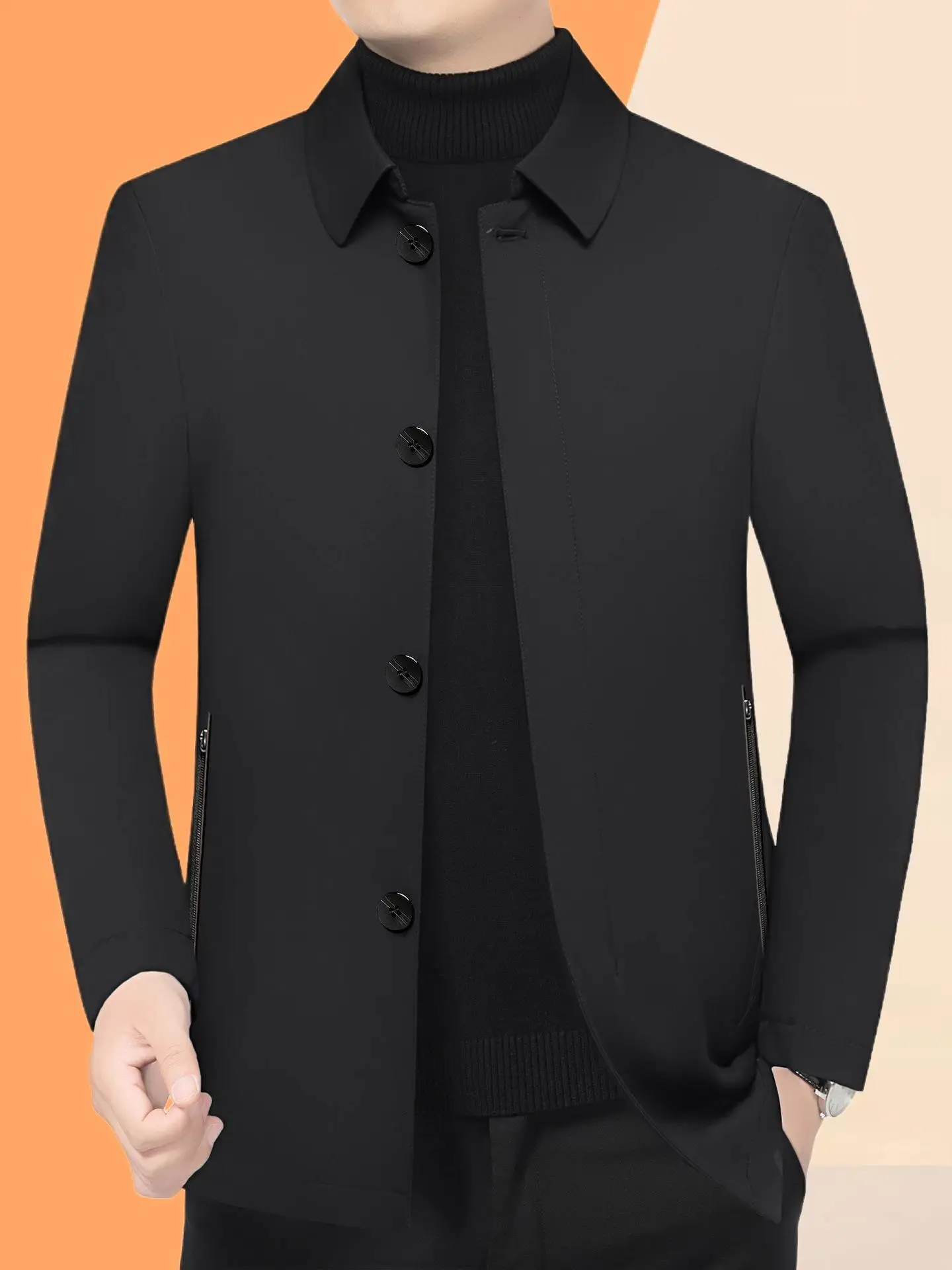 

Мужская утепленная куртка с флисовой подкладкой и утолщенным воротником, хлопковое пальто класса люкс, новая зимняя деловая повседневная теплая хлопковая верхняя одежда