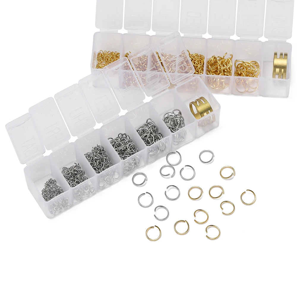 7Grids/Box Stainless Steel Open Jump Rings Split Rings Connectors Sets for DIY Bracelet Necklace Jewelry Making Accessories image 3
