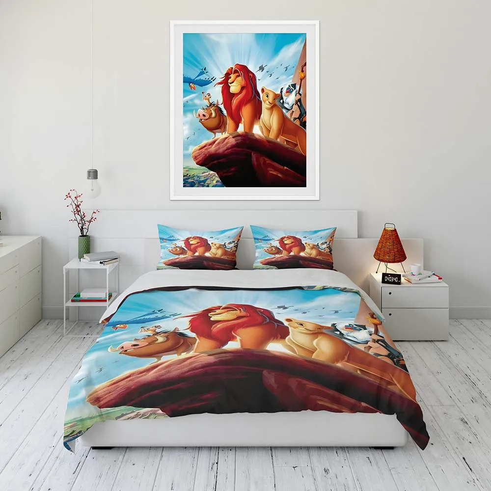 

17 Styles The Lion King Bedding Set Single Double King Flat Sheet Duvet Cover Pillowcase Bed Linens Bedclothes Home Textile Gift