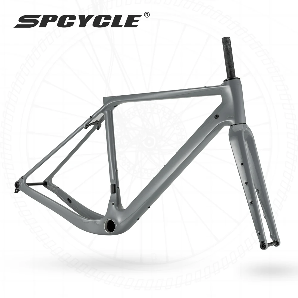 

Spcycle G058 Carbon Gravel Bike Frame Max Tire 700x50C Thread T47 Disc Brake Endurance Road Bicycle Carbon Gravel Frameset