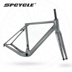 Spcycle G058 Carbon Gravel Bike Frame Max Tire 700x50C Thread T47 Disc Brake Endurance Road Bicycle Carbon Gravel Frameset