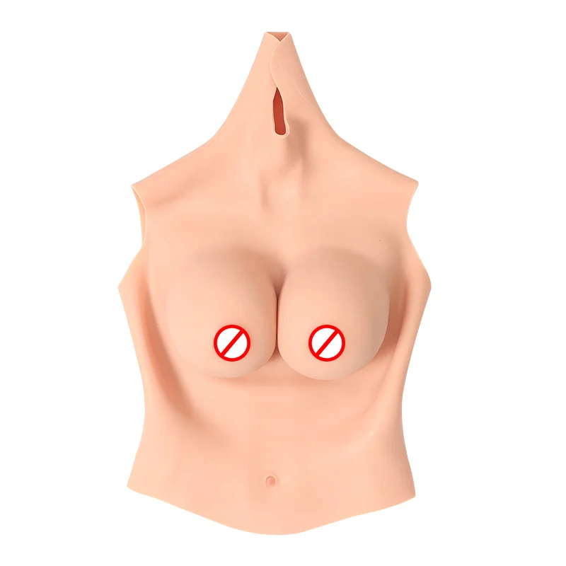 Half Body Realistic Prosthetic Breast Form Huge Fake Boobs Male To Woman Self-adhesive Silicone Breastplate for women