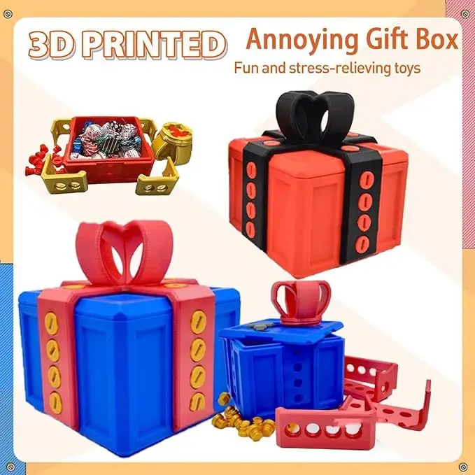 

The Annoying Present 3D Printed Gift Box Screws Humorous Funny Prank Surprise Pop-up Novelty Funny Gifts For Adult Toys