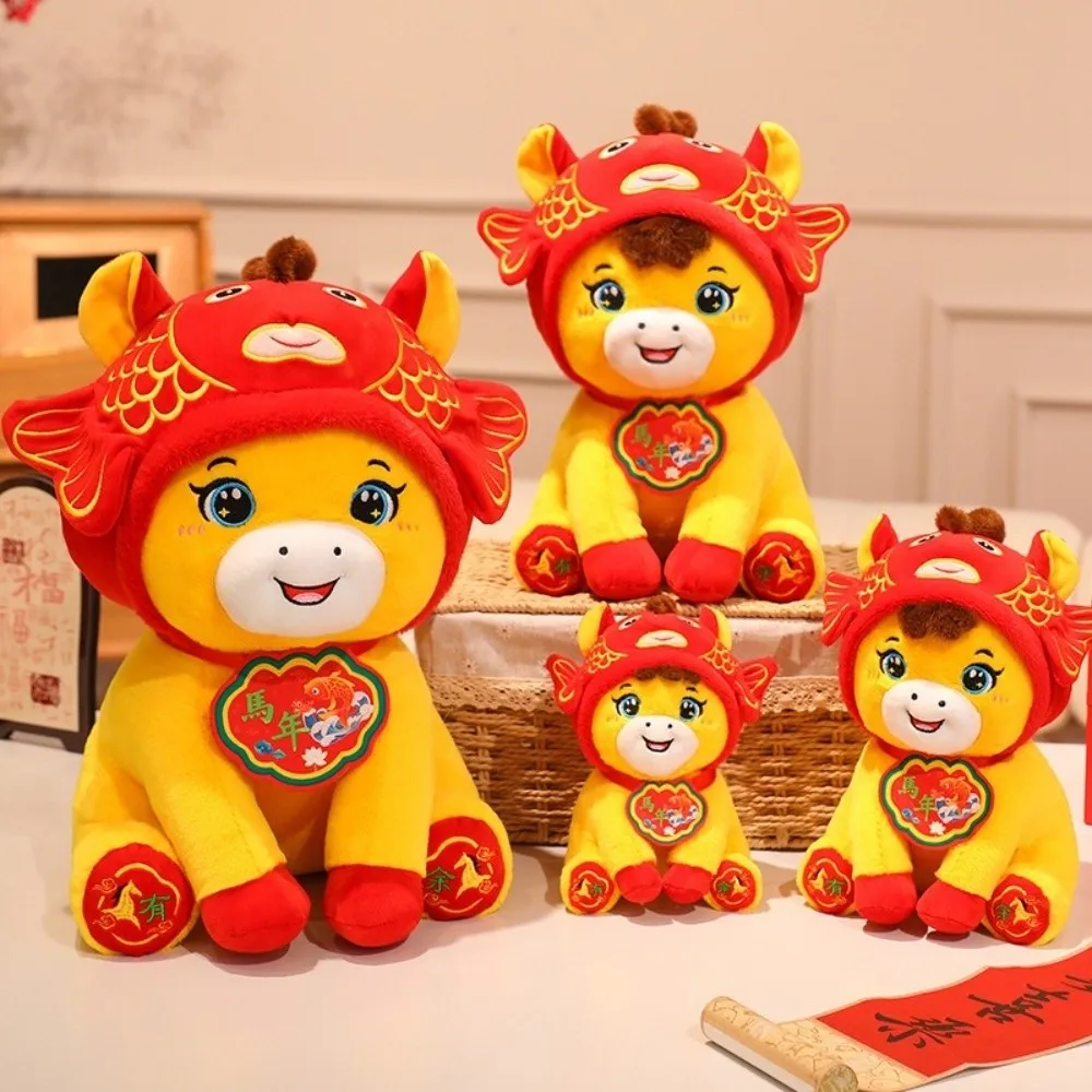 

Funny Cartoon Lucky Horse Soft Traditional Pony Stuffed 2026 Year of Horse Auspicious Zodiac Pony New Year Decoration