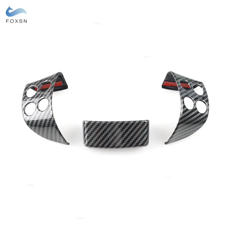 3pcs Car-styling ABS Carbon Fiber Texture Interior Steering Wheel Panel Cover Trim For VW Golf 5 MK5 Passat B6 Jetta MK5 Tiguan