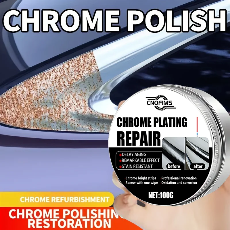 NEW 100g universal automotive chrome repair paste, for door handles and window frame chrome repair, automatic polishing oxide pa