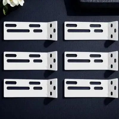 

6Pcs Curtain Track Installation Code Brackets Side Mount Stainless Steel Curtain Fixing Parts Home Office Accessories