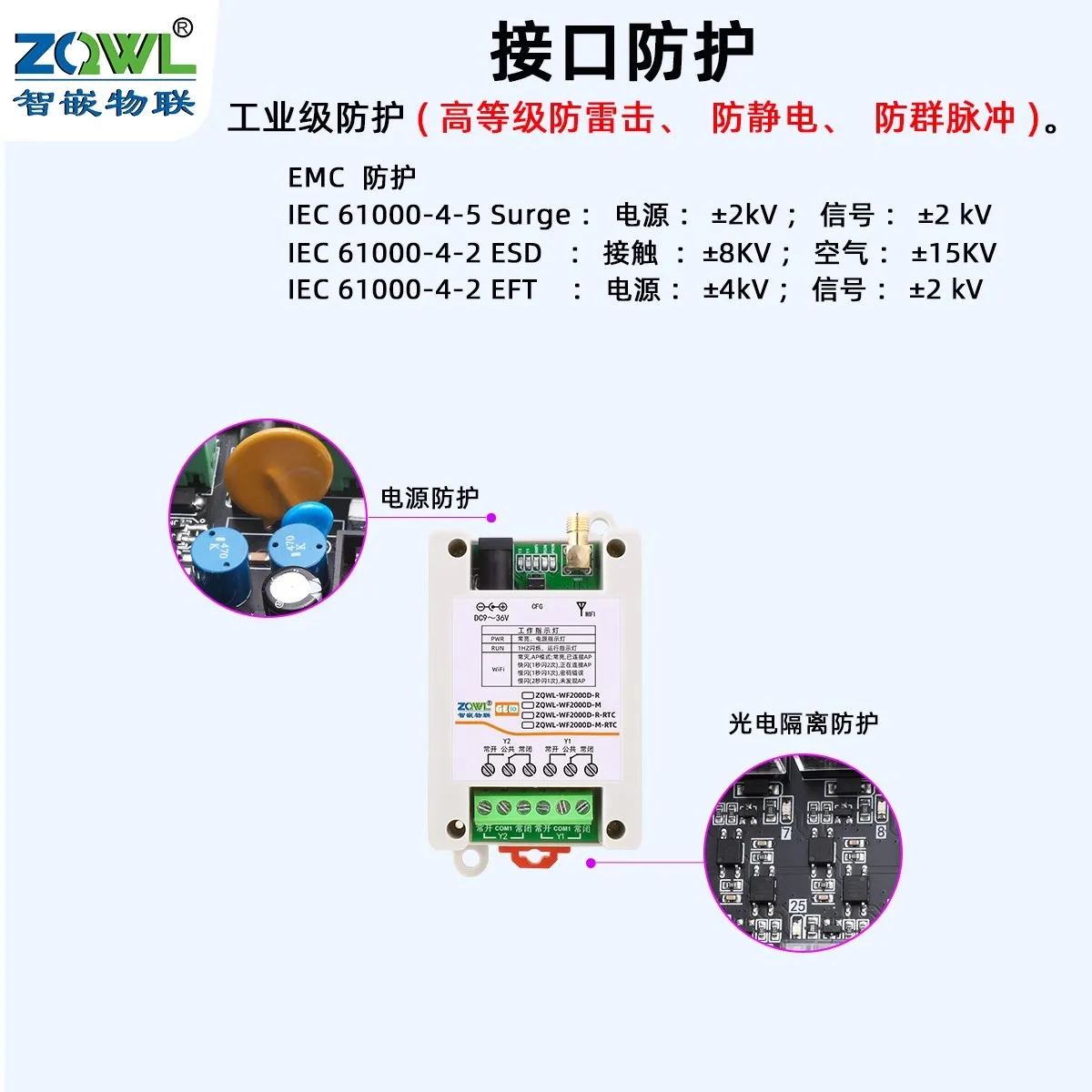 โมดูลรีเลย์เครือข่าย WIFI 2 ช่องรีโมทคอนโทรล IO ควบคุม ModbusTCP/RTU การสลับอินพุตเอาต์พุต