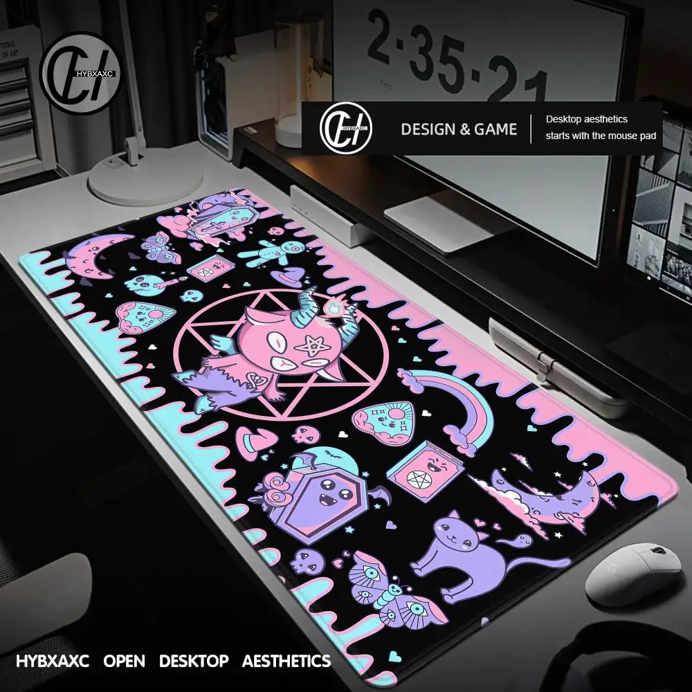 

Cute Monster Skull Mouse Pad Large Gaming Desk Mat Computer Keyboard Mousepad with Non-Slip Rubber Base Stitched Gift for Friend