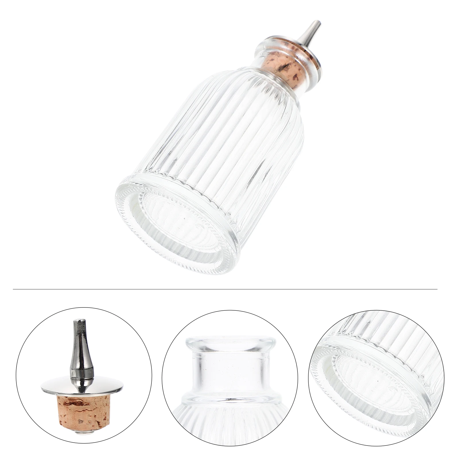 

Carved Glass Bitters Bottle Leak Proof Seal Bar Use Professional Cocktail Tool Retro Bartending Glass