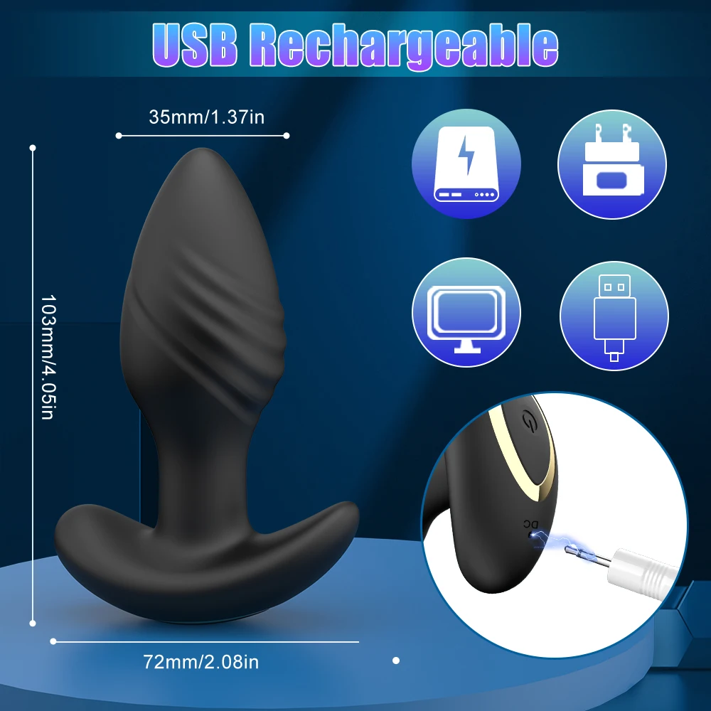 Tapón Anal vibrador con rotación de 360 grados para hombre y mujer, Juguetes sexuales para adultos, masajeador de próstata, Control por aplicación,