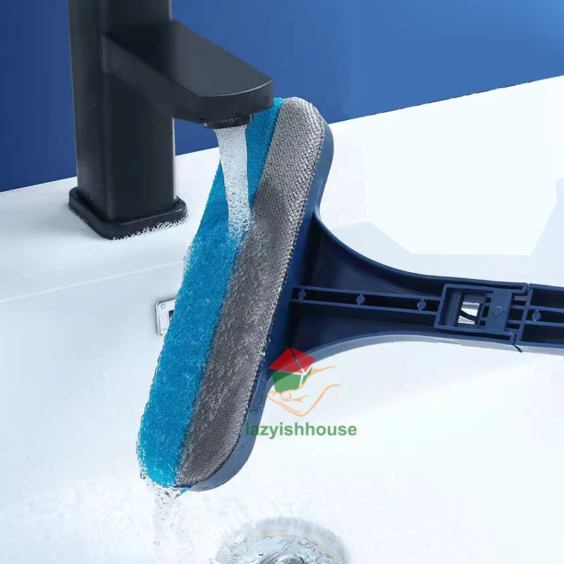 Glass Cleaning Tools Double-sided Telescopic Rod Window Cleaner Mop Squeegee Wiper Long Handle Brush kitchen accessories