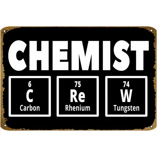 Chemistry Teacher Chemist Metal Tin Sign for Bar Cafe Gym Man Cave Bar Home Wall