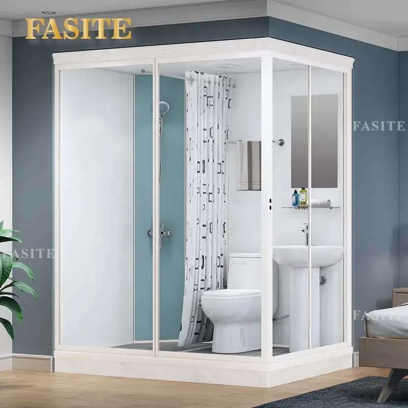 For Small Apartment Integrated Shower Room Bathroom Dry and Wet Separation Toilet Cubicle Space Saving Waterproof Modern