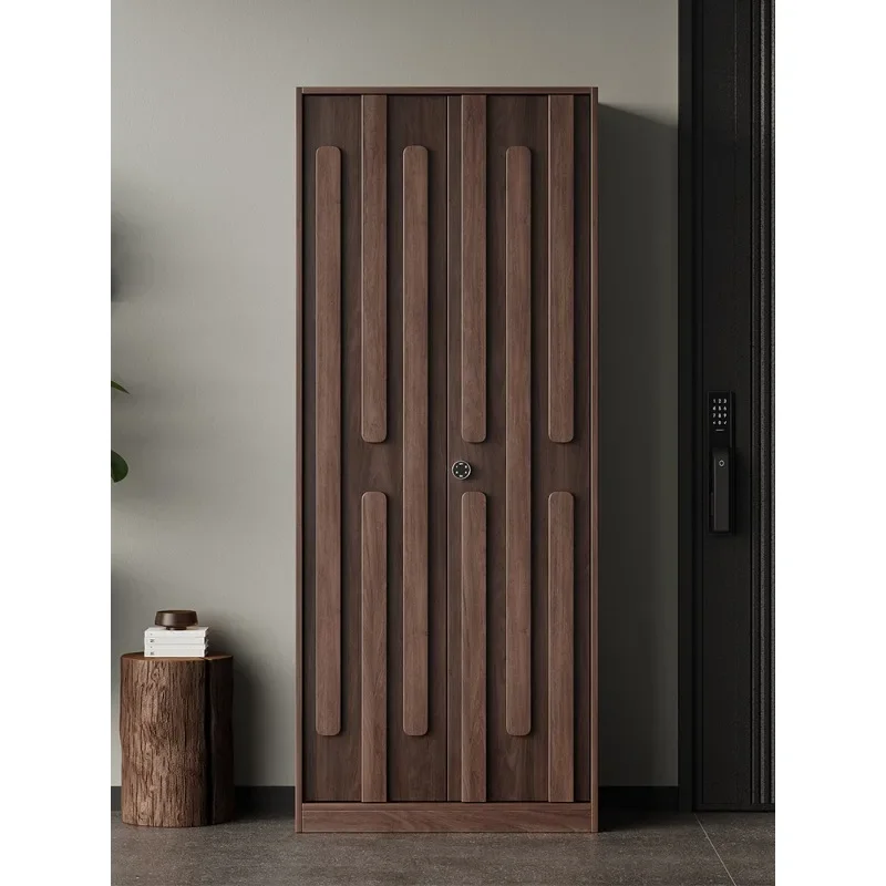 Shoe cabinet household door integrated against the wall solid wood Chinese large-capacity entrance cabinet password lock
