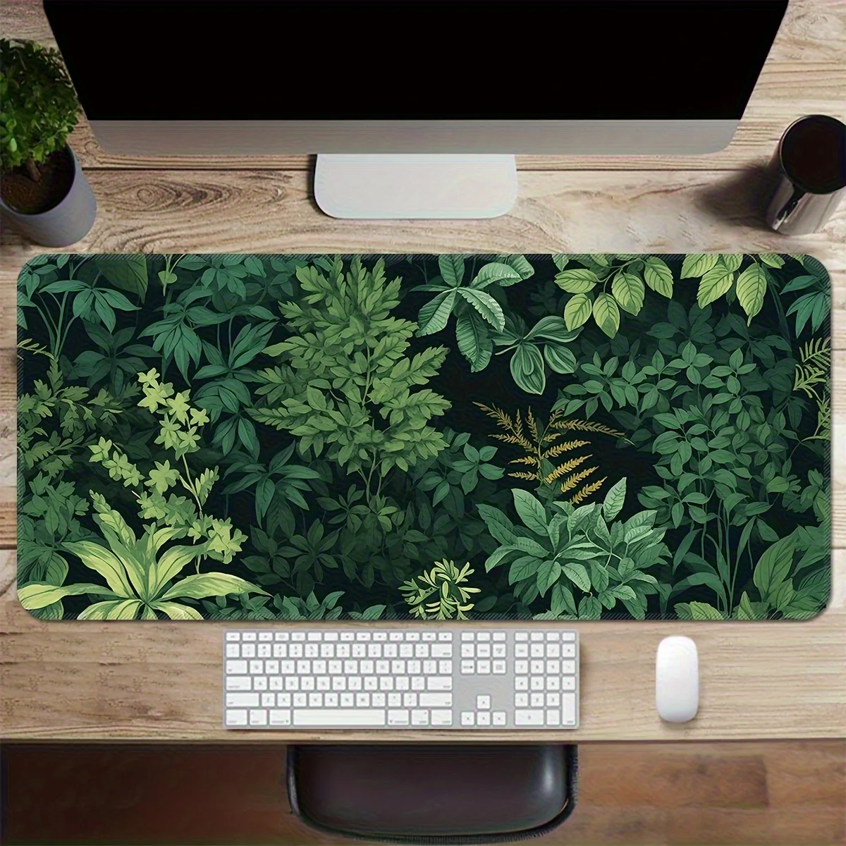 

Jungle Green Leaves XXL Desk Mat Large Non-Slip Rubber Gaming Mouse Pad Durable Office Workstation Mat