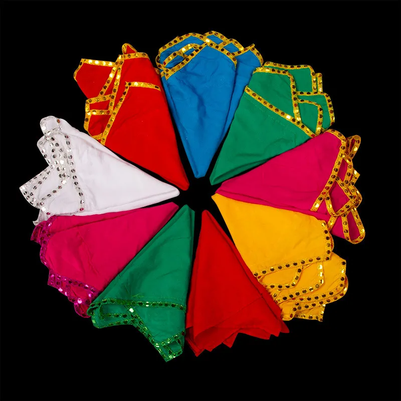 

Cotton Silk Dance Octagonal Scarf Children's Dance Handkerchief Flowers Can Be Photographed in A Pair