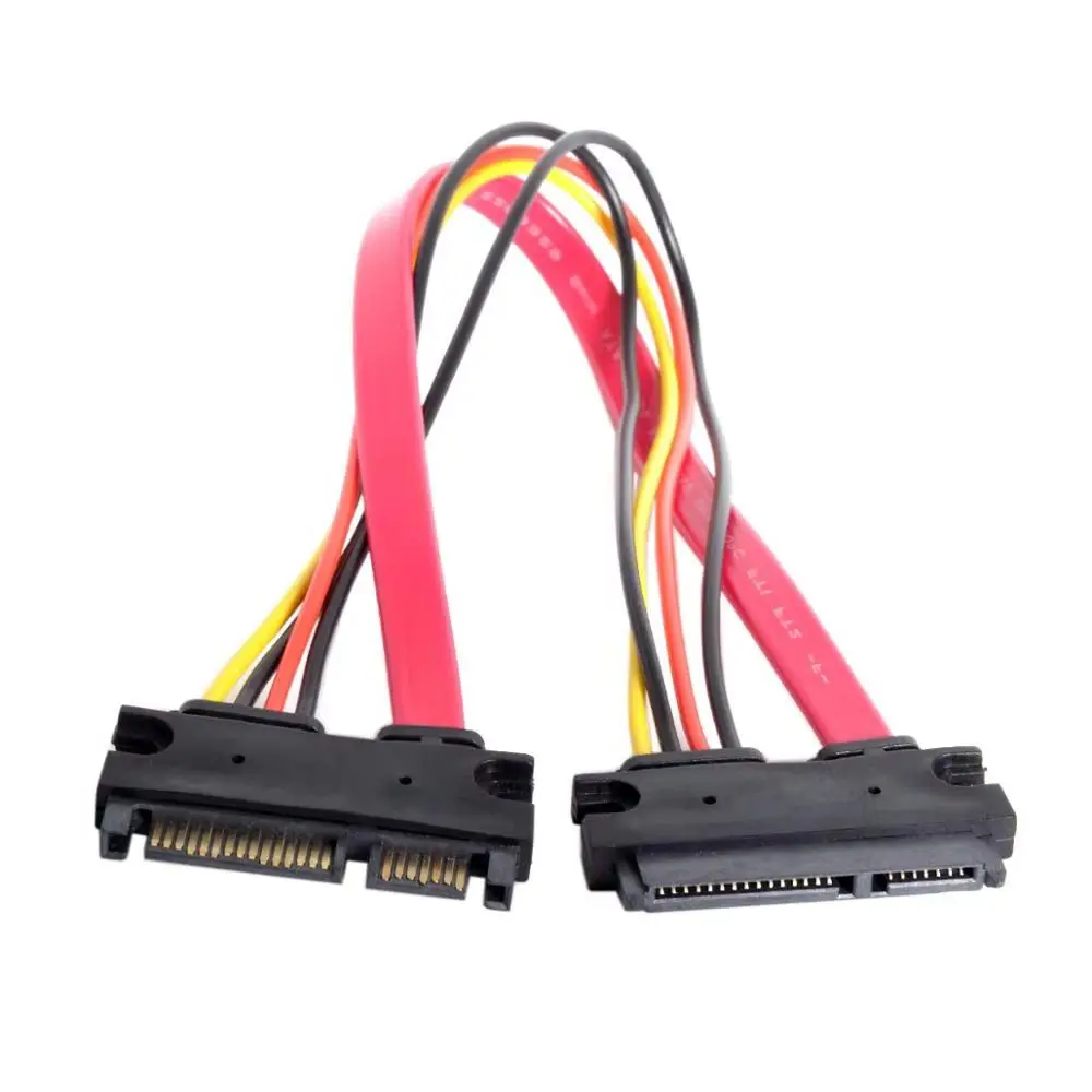 Cable de extensión SATA SATA de 22 pines macho a hembra, 1m, 0,5 m, SATA 3 III, 6 Gb/s, 22 pines macho a hembra, 7 + 15 pines, alimentación HDD de datos SATA