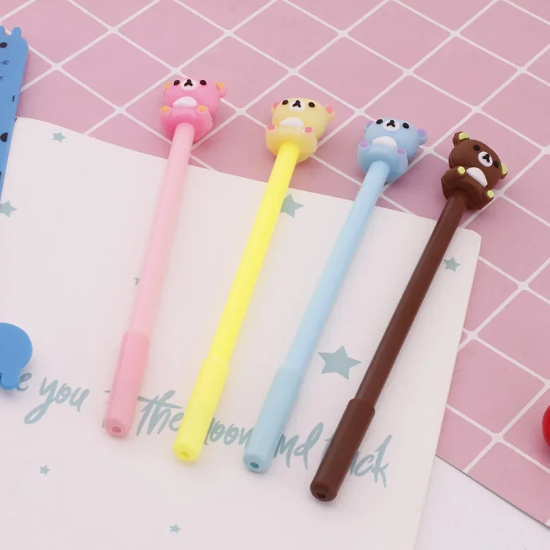 

50 шт., гелевые ручки с милым мультяшным медведем, креативные обучающие канцелярские принадлежности, ручка для подписи, Kawaii, школьные принадлежности B